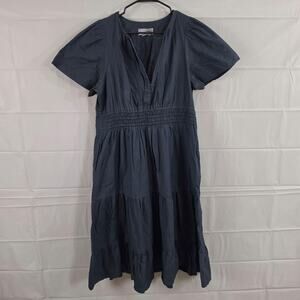 pilcro flutter sleeve tiered midi dress Pilcro Flutter Sleeve Midi Dress